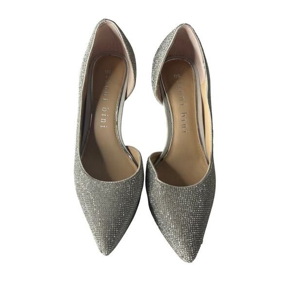 Gianni Bini Rhinestone Pumps Silver Size 8.5 - Picture 3 of 5